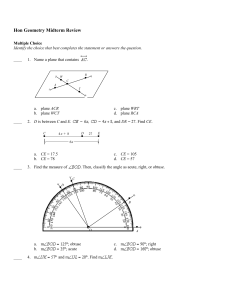 Hon Geometry Midterm Review