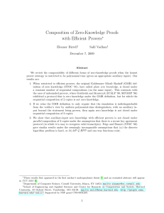 Composition of Zero-Knowledge Proofs with Efficient Provers