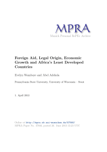 Foreign Aid, Legal Origin, Economic Growth and Africa`s Least