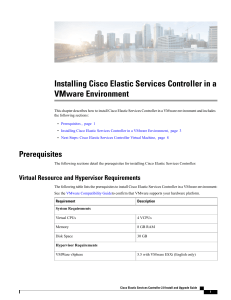 Installing Cisco Elastic Services Controller in a VMware Environment