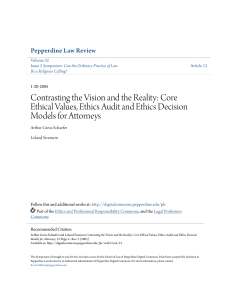 Contrasting the Vision and the Reality: Core Ethical Values, Ethics