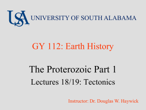 The Proterozoic Part 1 - University of South Alabama