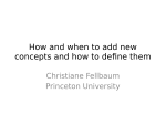 Christiane Fellbaum, How and when to add a new concept and how