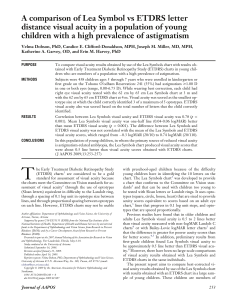 A comparison of Lea Symbol vs ETDRS letter distance visual acuity