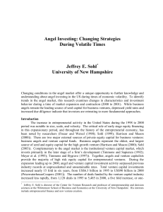 Angel Investing: Changing Strategies During Volatile Times Jeffrey