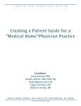 Creating a Patient Guide for a “Medical Home”Physician Practice