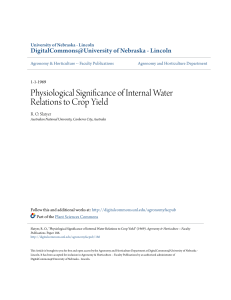 Physiological Significance of Internal Water Relations to Crop Yield