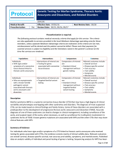 Genetic Testing for Marfan Syndrome, Thoracic Aortic Aneurysms