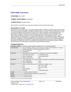 Exemestane - BC Cancer Agency