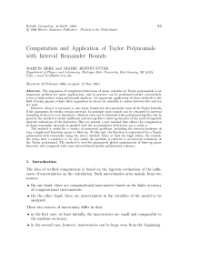 Computation and Application of Taylor