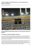 Sample Religious Studies Essay on The Importance of Mecca to