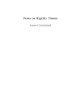 Notes on Rigidity Theory James Cruickshank