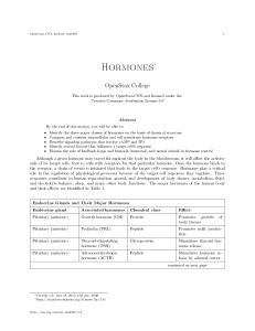 Hormones - OpenStax CNX