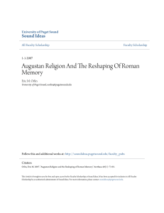 Augustan Religion And The Reshaping Of Roman