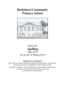 Spelling Policy - Hazlehurst Community Primary School