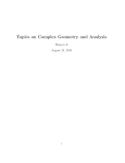 Topics on Complex Geometry and Analysis