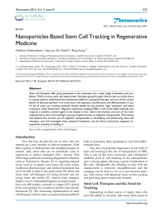 Theranostics Nanoparticles Based Stem Cell Tracking in