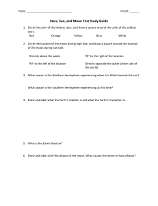 Stars, Sun, and Moon Test Study Guide