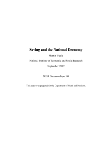 Saving and the National Economy