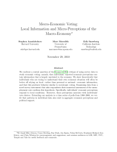 Mecro-Economic Voting: Local Information and Micro