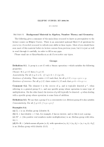 Section 0. Background Material in Algebra, Number Theory and