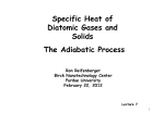 Specific Heat of p Diatomic Gases and Solids The Adiabatic Process
