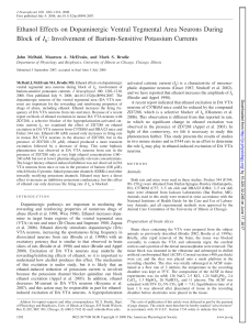 Ethanol Effects on Dopaminergic Ventral Tegmental Area Neurons