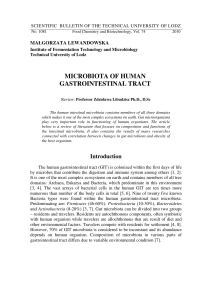 Microbiota of human gastrointestinal tract
