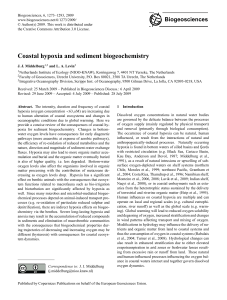 Biogeosciences Coastal hypoxia and sediment biogeochemistry