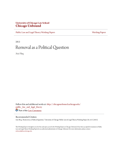 Removal as a Political Question - Chicago Unbound