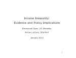 Income Inequality: Evidence and Policy Implications