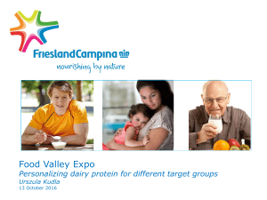 Food Valley Expo Personalized dairy nutrition for different target