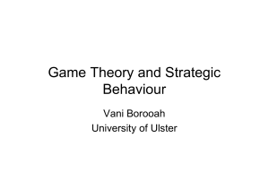 Game Theory and Strategic Behaviour