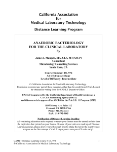 California Association for Medical Laboratory Technology Distance