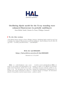 Oscillating dipole model for the X-ray standing wave enhanced