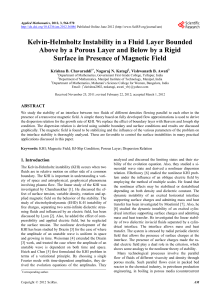 Kelvin-Helmholtz Instability in a Fluid Layer Bounded Above by a