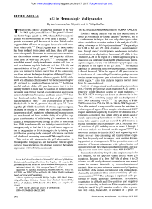 p53 in Hematologic Malignancies