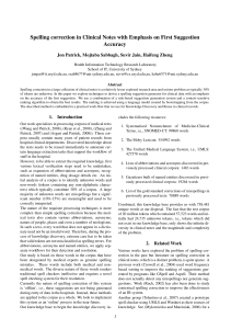 Spelling correction in Clinical Notes with Emphasis on