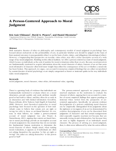 A Person-Centered Approach to Moral Judgment