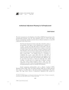 Institutional Adjustment Planning for Full Employment