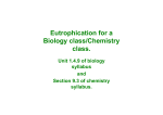 Eutrophication – Biology or Chemistry