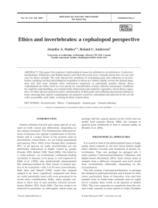 Ethics and invertebrates: a cephalopod perspective
