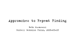 Approaches to Repeat Finding