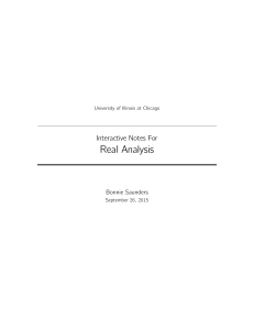 Real Analysis - University of Illinois at Chicago