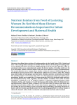 Nutrient Intakes from Food of Lactating Women Do Not