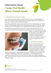 Information Sheet 7 ways Oral Health affects Overall Health