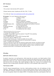 HIV Worksheet A Lead-in 1 Do you know what the letters