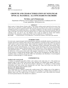 alanine barium chloride - Rasayan journal of chemistry
