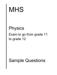 Physics Sample Questions
