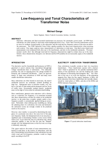 Low-frequency and Tonal Characteristics of Transformer Noise